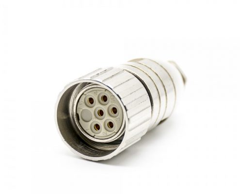 M23現(xiàn)場組裝插頭6芯母直式帶屏蔽金屬外殼M23*1.0