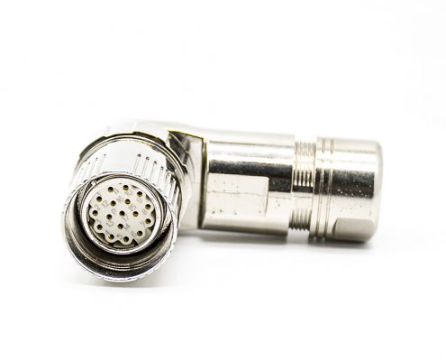 M型連接器M23 17芯彎插頭母頭接線帶屏蔽