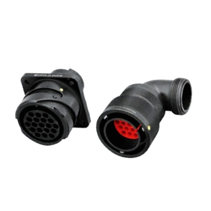 8-1 鐵路機車用電連接器YGC卡口連接IP67冷壓接式公母對接19芯彎式連接器