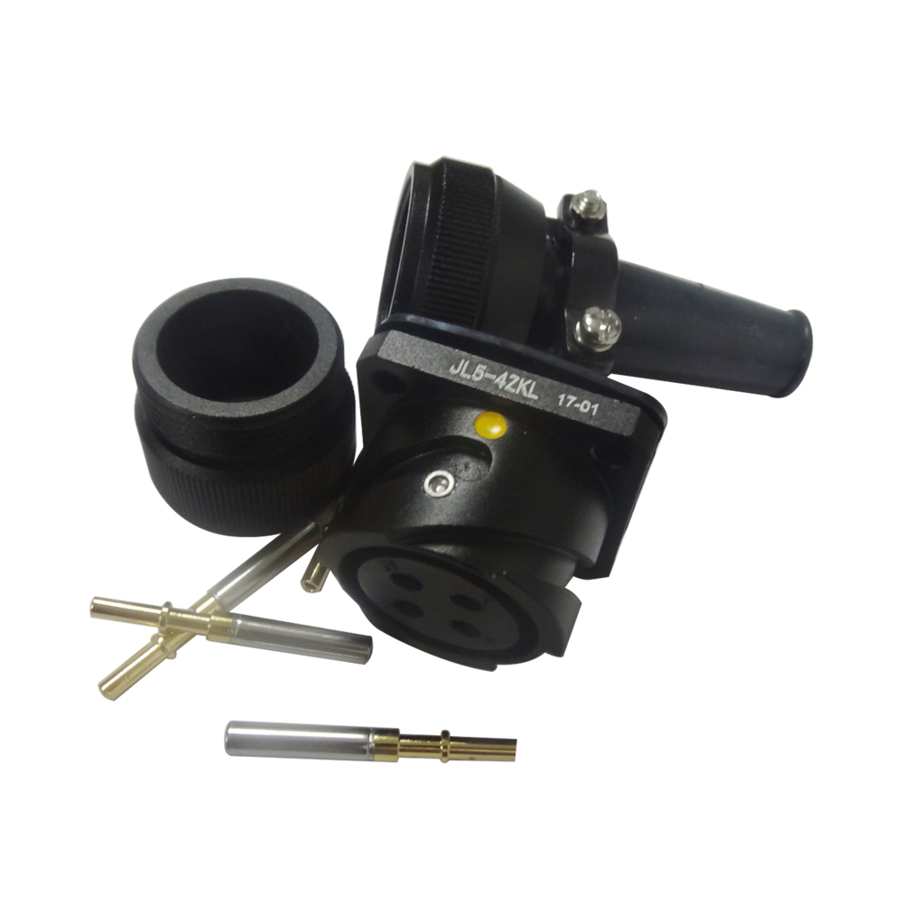 88-1 鐵路專用連接器JL美標(biāo)卡扣連接4芯面板安裝180°母插座焊接牽引連接器