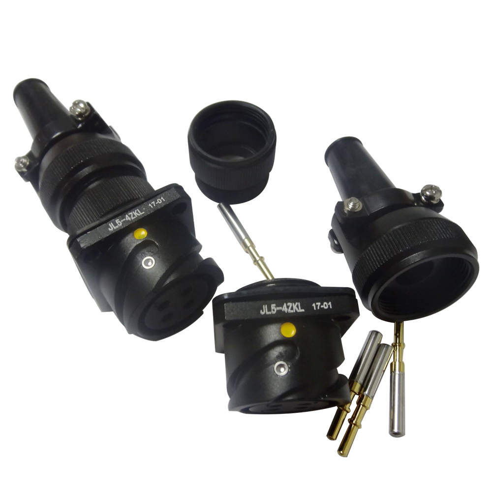 88-2 鐵路專用連接器JL美標(biāo)卡扣連接4芯面板安裝180°母插座焊接牽引連接器