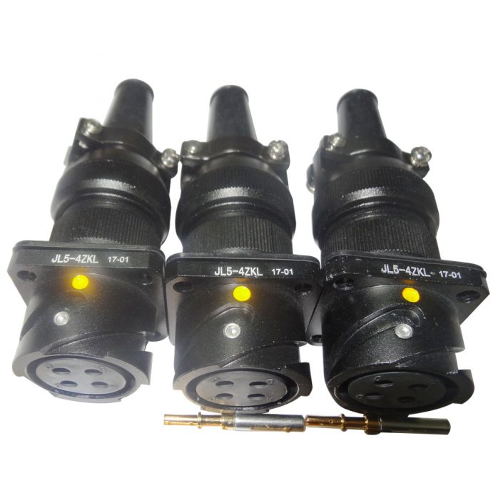 88-4 鐵路專用連接器JL美標(biāo)卡扣連接4芯面板安裝180°母插座焊接牽引連接器
