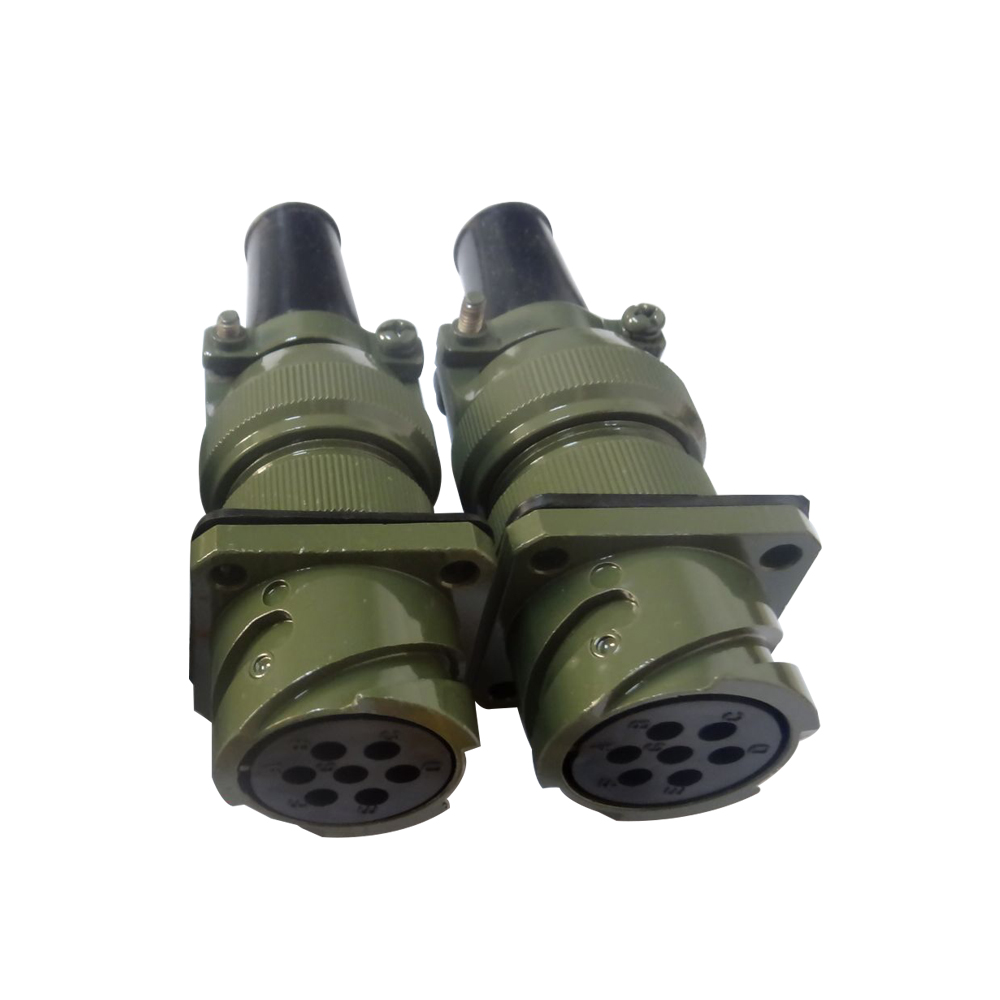 91-5 jl系列電連接器母插座7芯面板安裝牽引連接器焊接直式卡扣連接