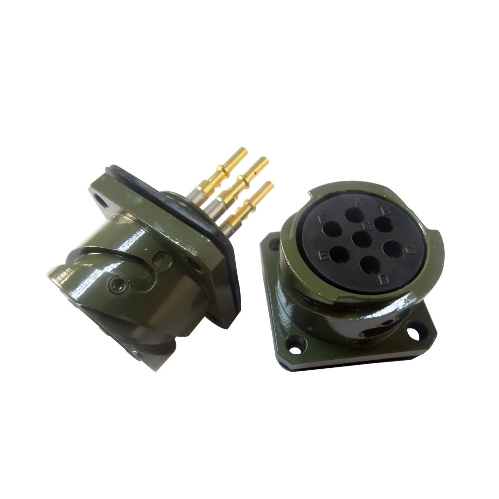 91-7 jl系列電連接器母插座7芯面板安裝牽引連接器焊接直式卡扣連接