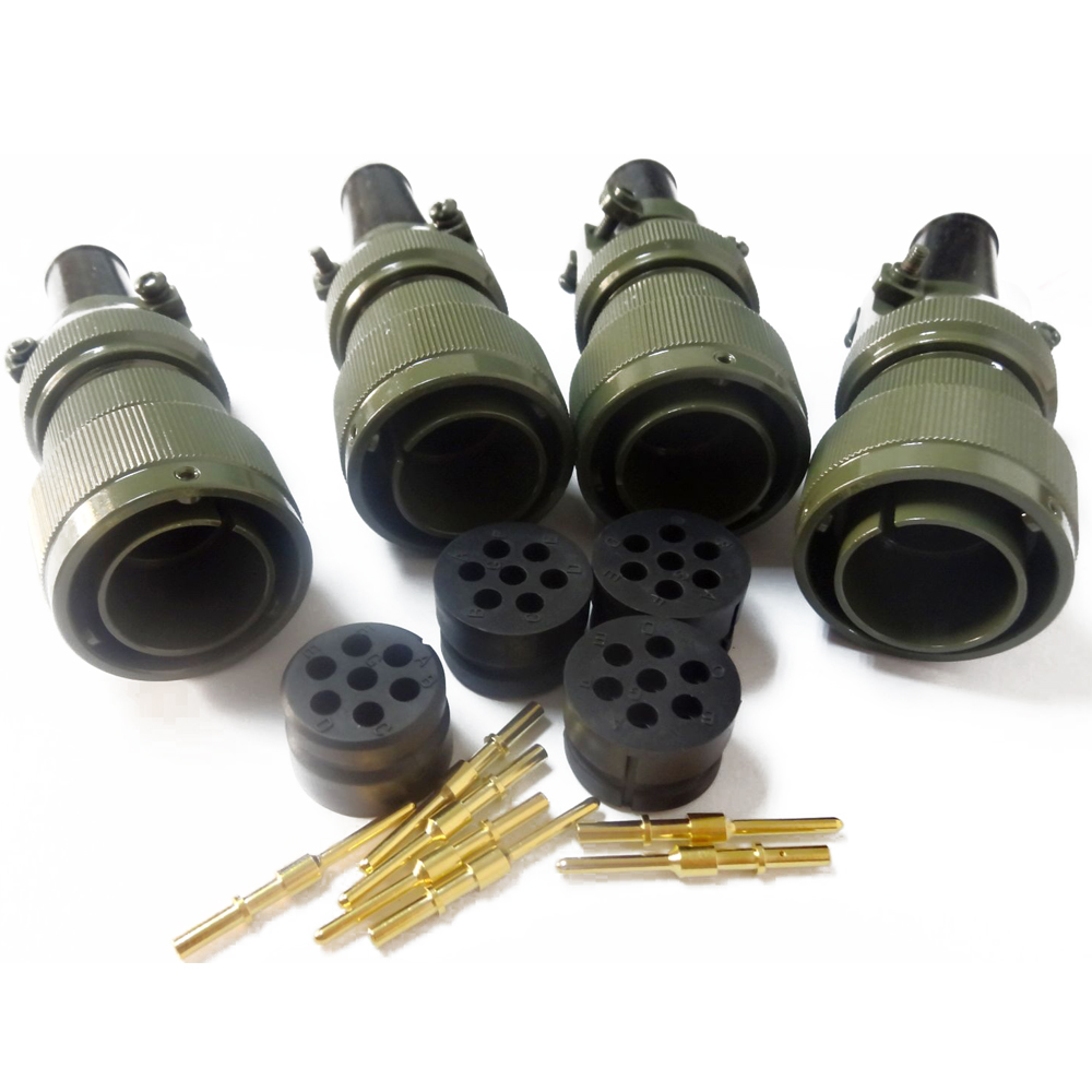 93-3 JL連接器7芯美標焊接公插頭卡扣連接直式牽引連接器