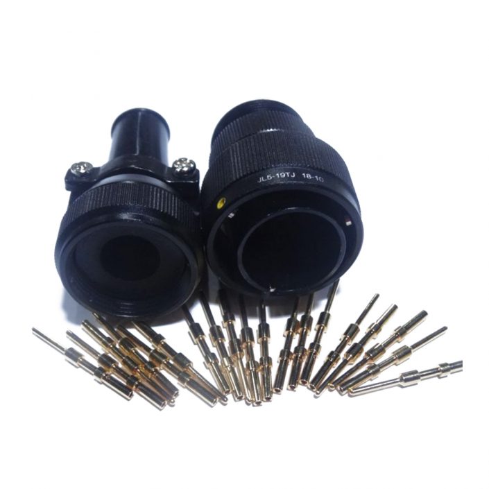 96-1 軌道連接器JL公插頭19芯卡扣連接直式焊接美標(biāo)接線