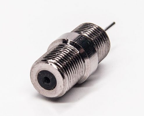 同軸f型接頭直式180度母頭插PCB板螺紋連接