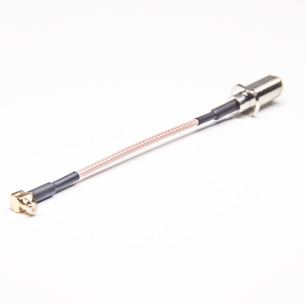 EB-101-0332 MCX射頻同軸線彎式公頭轉(zhuǎn)F型直式母頭接RG316線