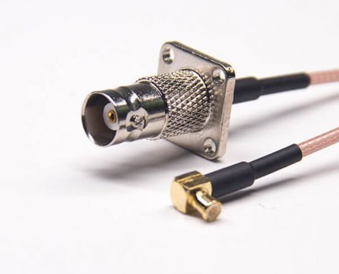 BNC延長線面板安裝直式母頭轉(zhuǎn)MCX彎式公頭接RG316線
