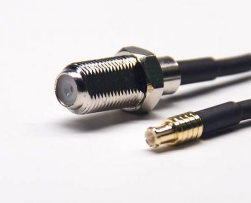 F型連接器母頭大六角直式母頭轉MCX公頭直式接RG174線