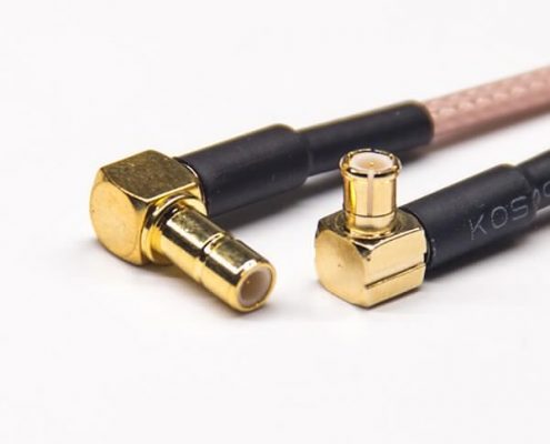 MCX接頭同軸線彎式公頭鍍金轉(zhuǎn)SMB彎式母頭RF線接RG316