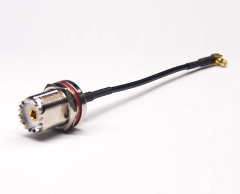 射頻線UHF母頭180度轉(zhuǎn)MCX公頭90度RF線材接RG174