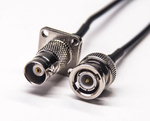 全銅bnc母頭帶法蘭直通轉(zhuǎn)bnc直公頭接RG174