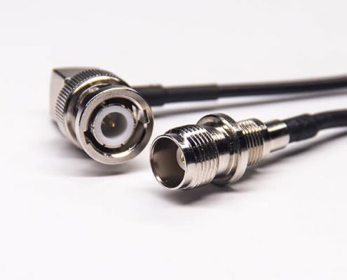 bnc彎接頭公頭接轉(zhuǎn)TNC母頭180度接RG174線材