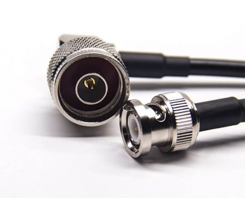 BNC線180度直式公頭轉(zhuǎn)N型90度彎式公頭線接RG223 RG58