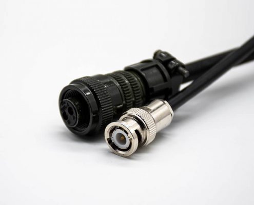 BNC接口公頭轉(zhuǎn)MS3106A10SL-4S直式2芯母頭接RG58線長100CM