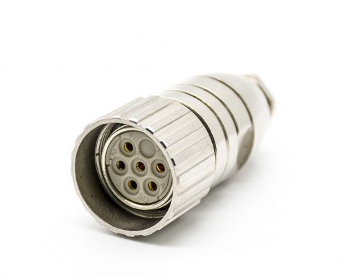 M23 6針母頭直式焊線連接器