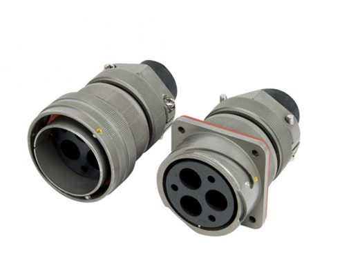 牽引電機連接器YGC快速卡口式連接公母對接IP67冷壓接式3芯直式軌道連接器