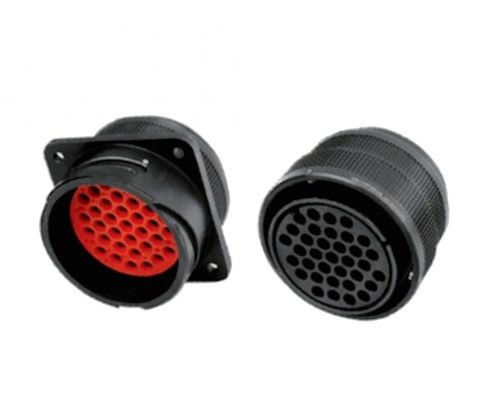 電連接器35芯直式卡口連接IP67壓接式Y(jié)GC-40公母對接鐵路機車牽引連接器