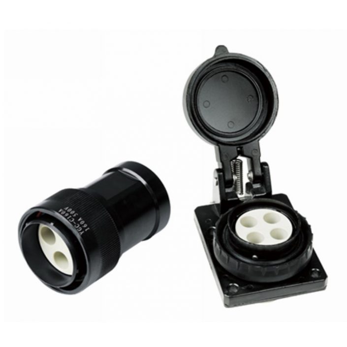 EB-418-1023 4芯圓形電連接器YGC直式公母對接IP67卡口連接壓接式帶防塵蓋牽引連接器