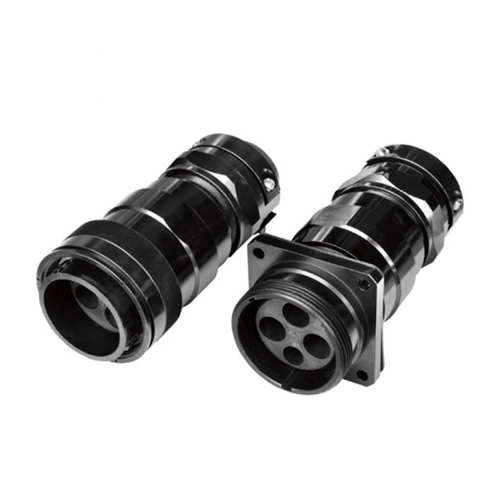 EB-418-1025 鐵路機車用電連接器350A螺紋連接IP67壓接式公母對接YGC4芯直式牽引連接器