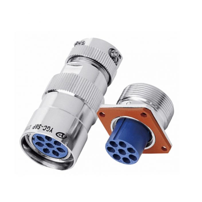 EB-418-1036 連接器YGC8芯母插頭&公插座卡口連接直式4孔法蘭