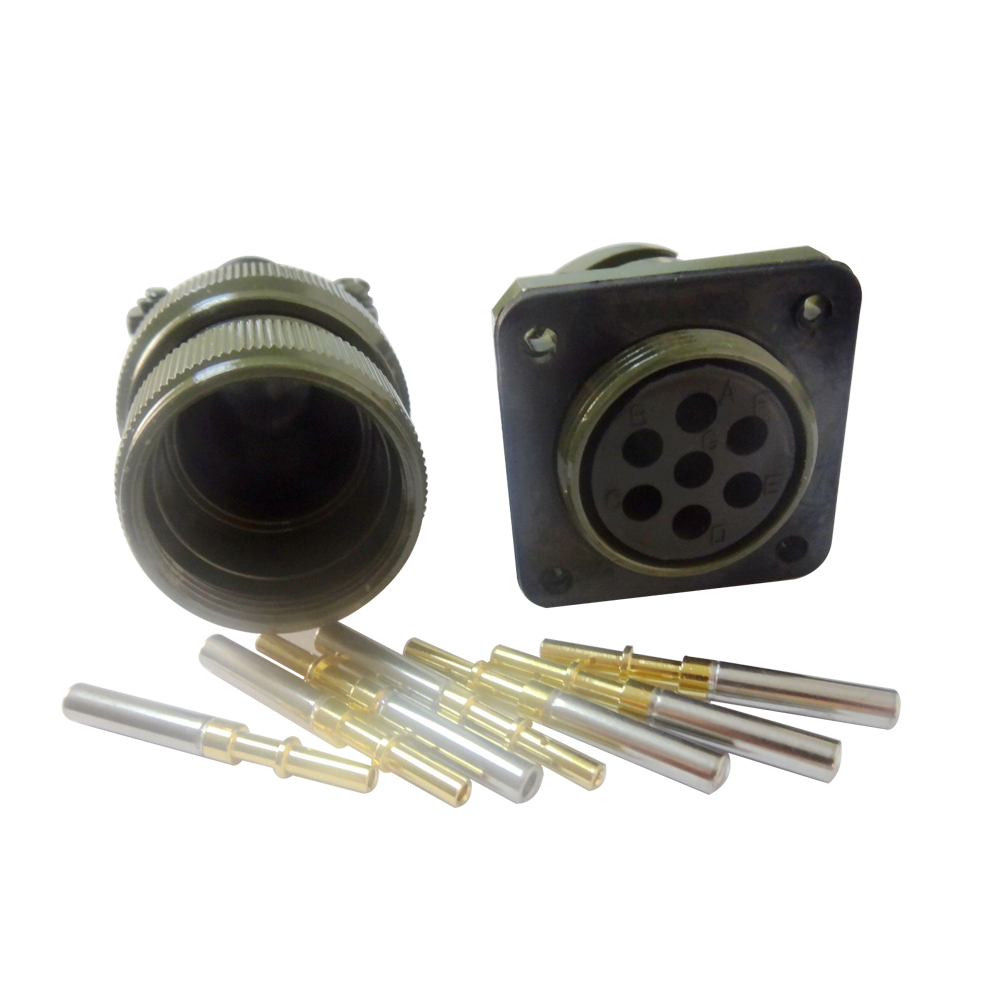 EB-418-5008 jl系列電連接器母插座7芯面板安裝牽引連接器焊接直式卡扣連接