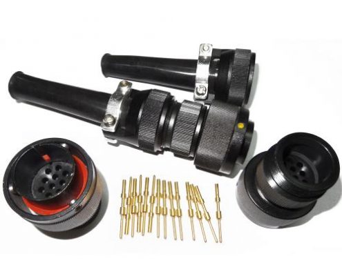 卡口圓形連接器JL公插頭14芯焊接卡扣連接直式牽引連接器接線美標(biāo)