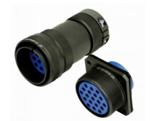 19芯圓形連接器JY系列32殼體插頭插座公母對(duì)接直式4孔法蘭螺紋連接