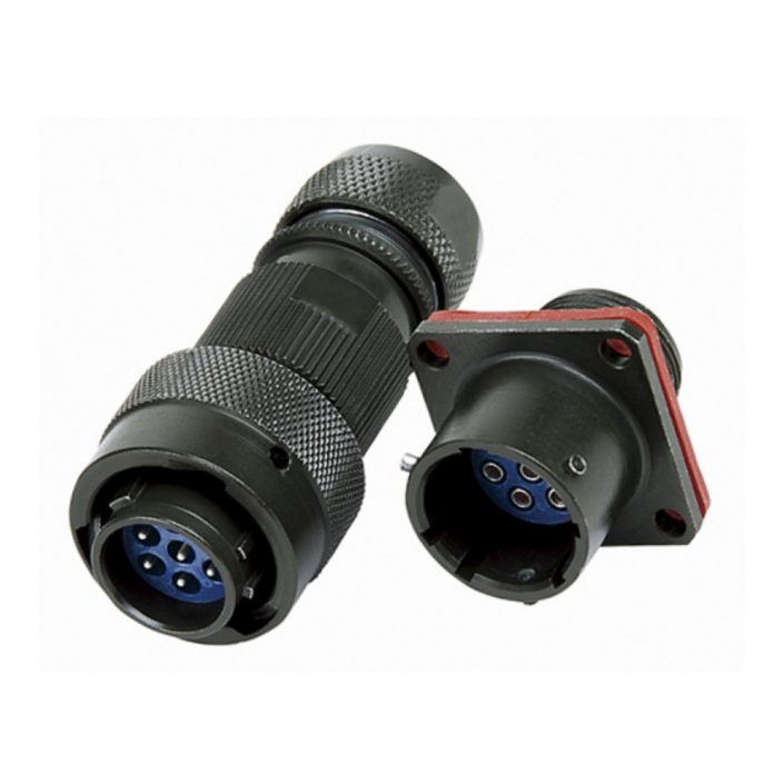 EB-704-1001 軌道交通電連接器QS系列7芯公母對接插頭插座4孔法蘭直式18殼體卡口連接連接器