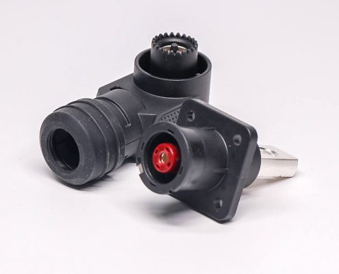 高壓大電流連接器12mm彎式350A黑色塑料帶孔銅牌連接