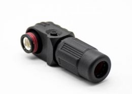 電池儲(chǔ)能連接器8mm黑色I(xiàn)P65彎式插頭插座200A帶孔銅牌連接