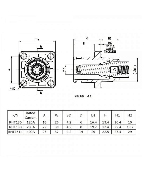 RHT-1P-6O-C16-R&RHT-1S-6B-BL-L_6 新能源高壓防水大電流連接器100A彎式6mm橙色I(xiàn)P65插頭插座一對(duì)