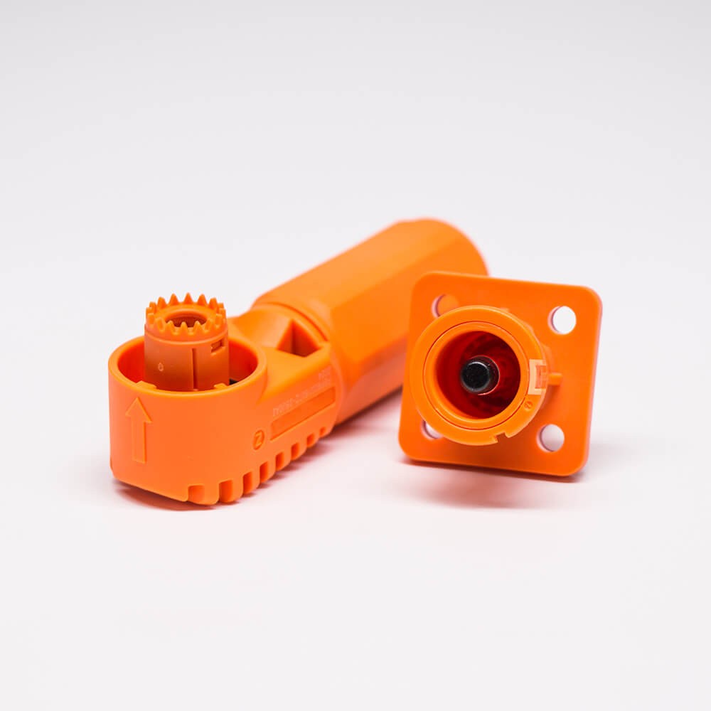 RHT-1P-6O-RW&RHT-1S-6O-BL-LW_1 高壓大電流連接器6mm橙色彎式插頭插座防水100A