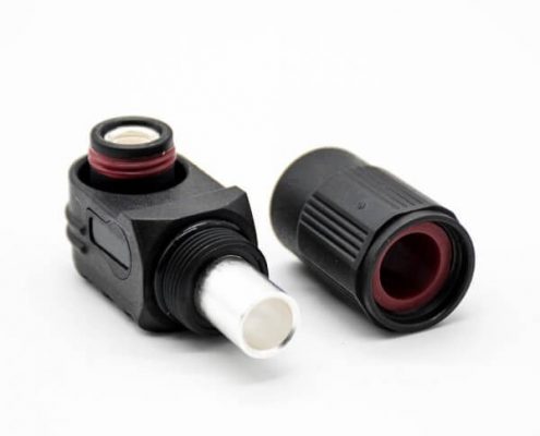 電池儲能連接器8mm黑色I(xiàn)P65彎式插頭插座200A帶孔銅牌連接