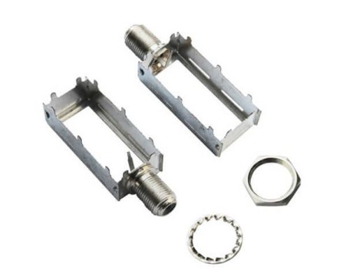 f 型射頻連接器同軸彎式穿墻式母頭帶屏蔽罩