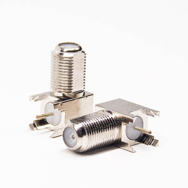 同軸f型接口彎式90度母頭連接器彎式插PCB板