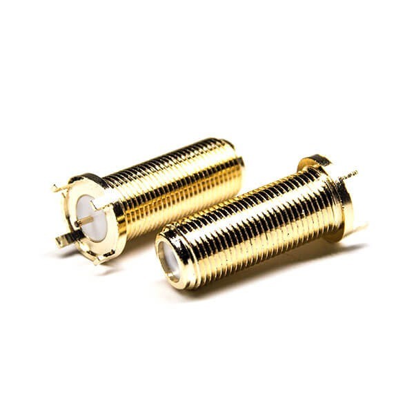 F頭直式射頻同軸連接器母頭鍍金插PCB板