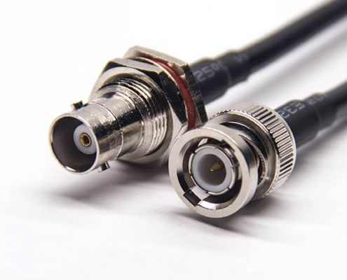 RF同軸線材料BNC公頭直式轉(zhuǎn)BNC母頭直式接RG58 RG223