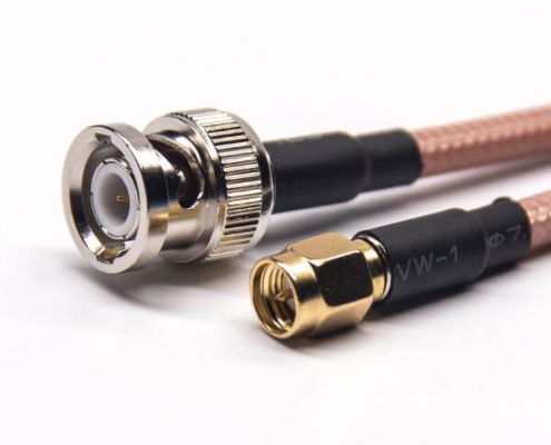 BNC接頭線公頭180度直式轉SMA180度直式公頭接RG142