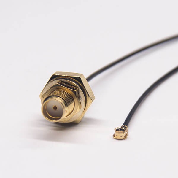 sma-to-ipex-cable-sma-female-waterproof-straight-panel-mount-to-ipex-anged-connector(5) ipex轉(zhuǎn)sma 防水母頭直式穿墻同軸電纜壓接