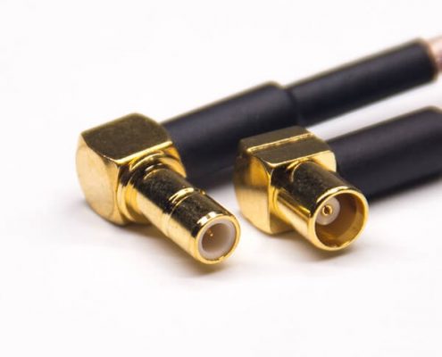 MCX線端連接器母頭90度轉SMB 母頭90度RF線接RG316
