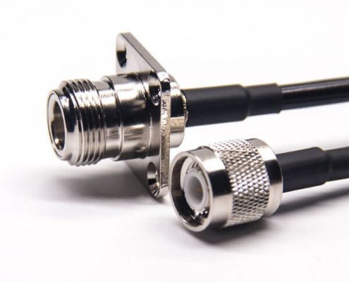 TNC接頭直式公頭接線轉(zhuǎn)N型四孔法蘭式母頭直式接RG223 RG58線