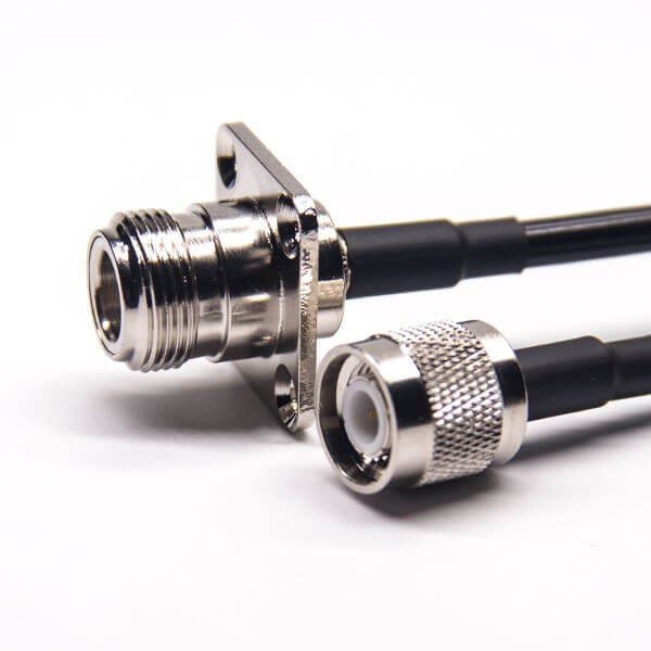 tnc-straight-plug-cable-connector-to-n-type-4-holes-straight-female-with-rg223-rg58-(5) TNC接頭直式公頭接線轉(zhuǎn)N型四孔法蘭式母頭直式接RG223 RG58線