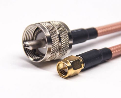 同軸電纜UHF接頭直式公頭轉(zhuǎn)SMA直公頭接RG142線纜