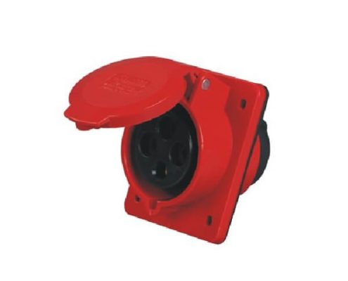 4芯暗裝斜座16AIEC60309工業(yè)暗裝插座45度斜插