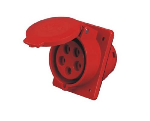 32A5芯暗裝斜座IEC60309工業(yè)暗裝插座45度斜插