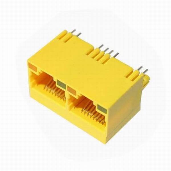 EB-500-7119_1 沉板式RJ45母座網(wǎng)絡(luò)接口連接器帶燈1X2雙胞8P8C