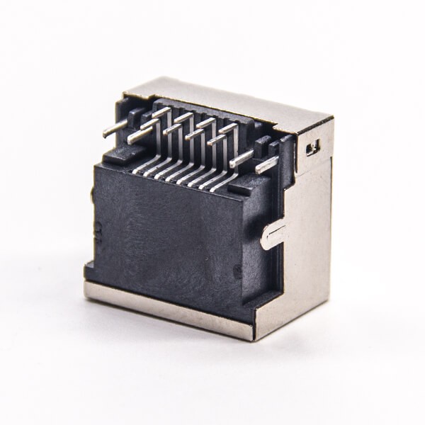 EB-500-7137_3 rj45座屏蔽網(wǎng)絡(luò)插座彎式沉板插PCB板帶燈