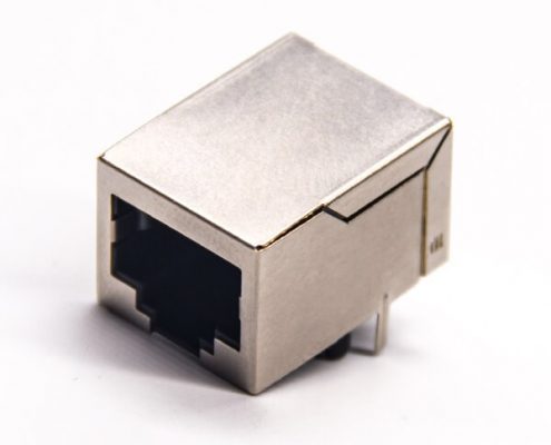 rj45座屏蔽母頭90度彎式網(wǎng)絡(luò)模塊化接口單端口